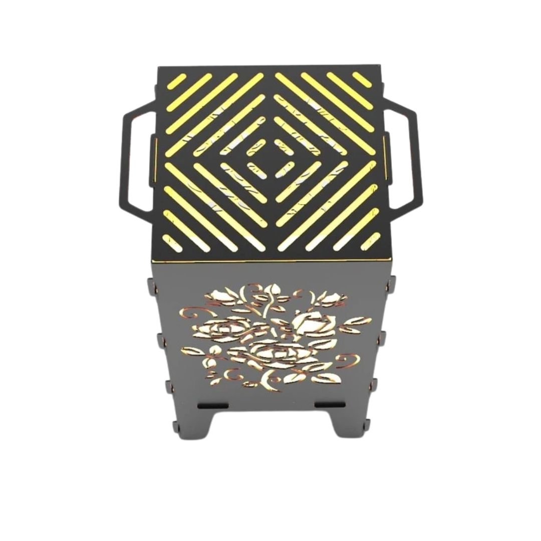 Мангал-барбекю Carino Троянди розбірний 470х380х753 мм, метал 3 мм без покриття