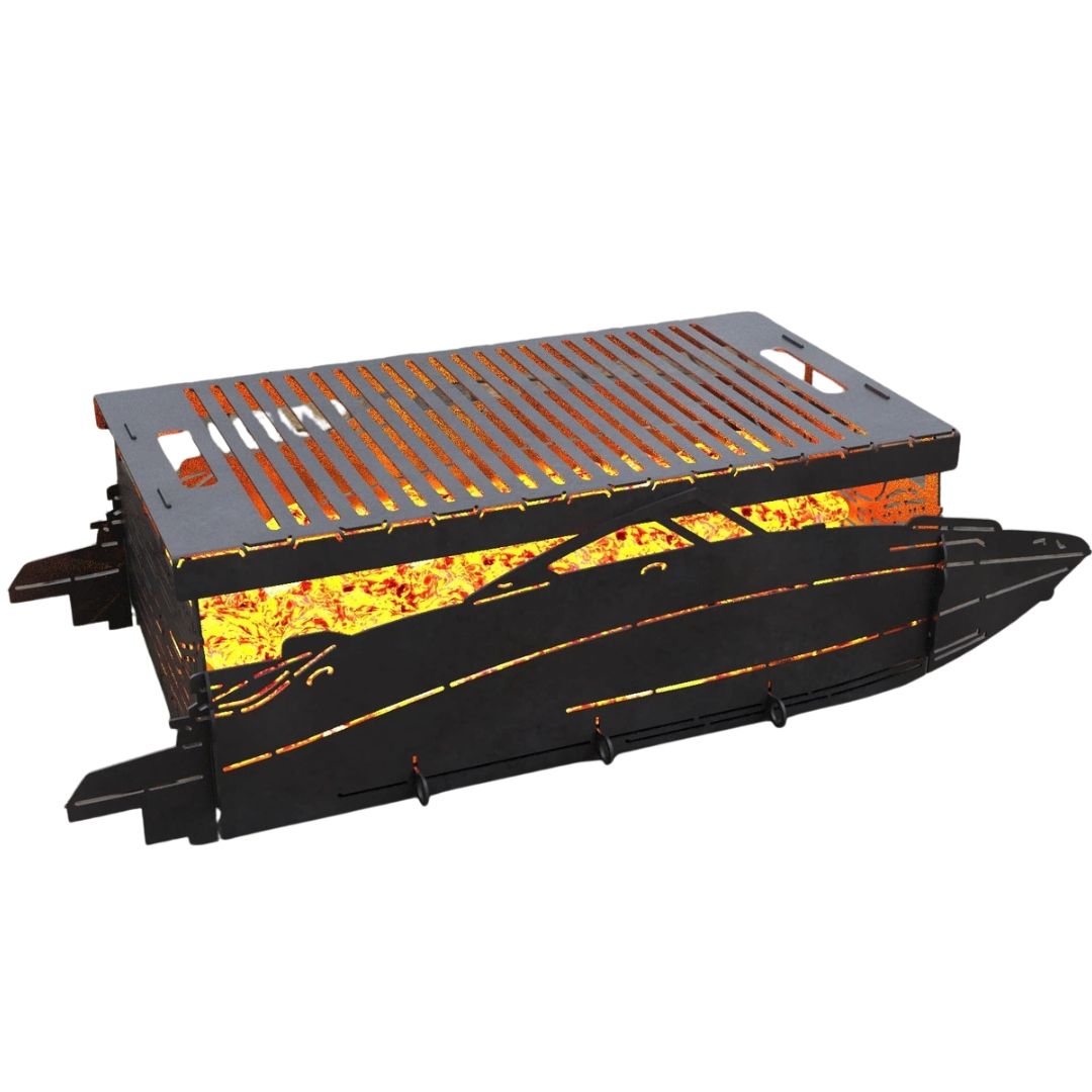 Мангал-гриль Carino Моторний човен розбірний 999х420х266 мм, метал 3 мм без покриття