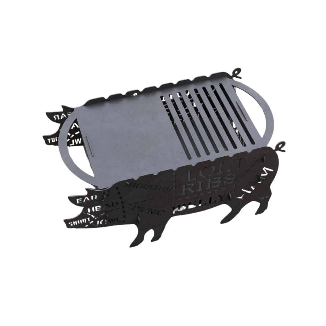 Мангал-гриль Carino Свинка разборной с грилем 600х350х305 мм, металл 3 мм без покрытия