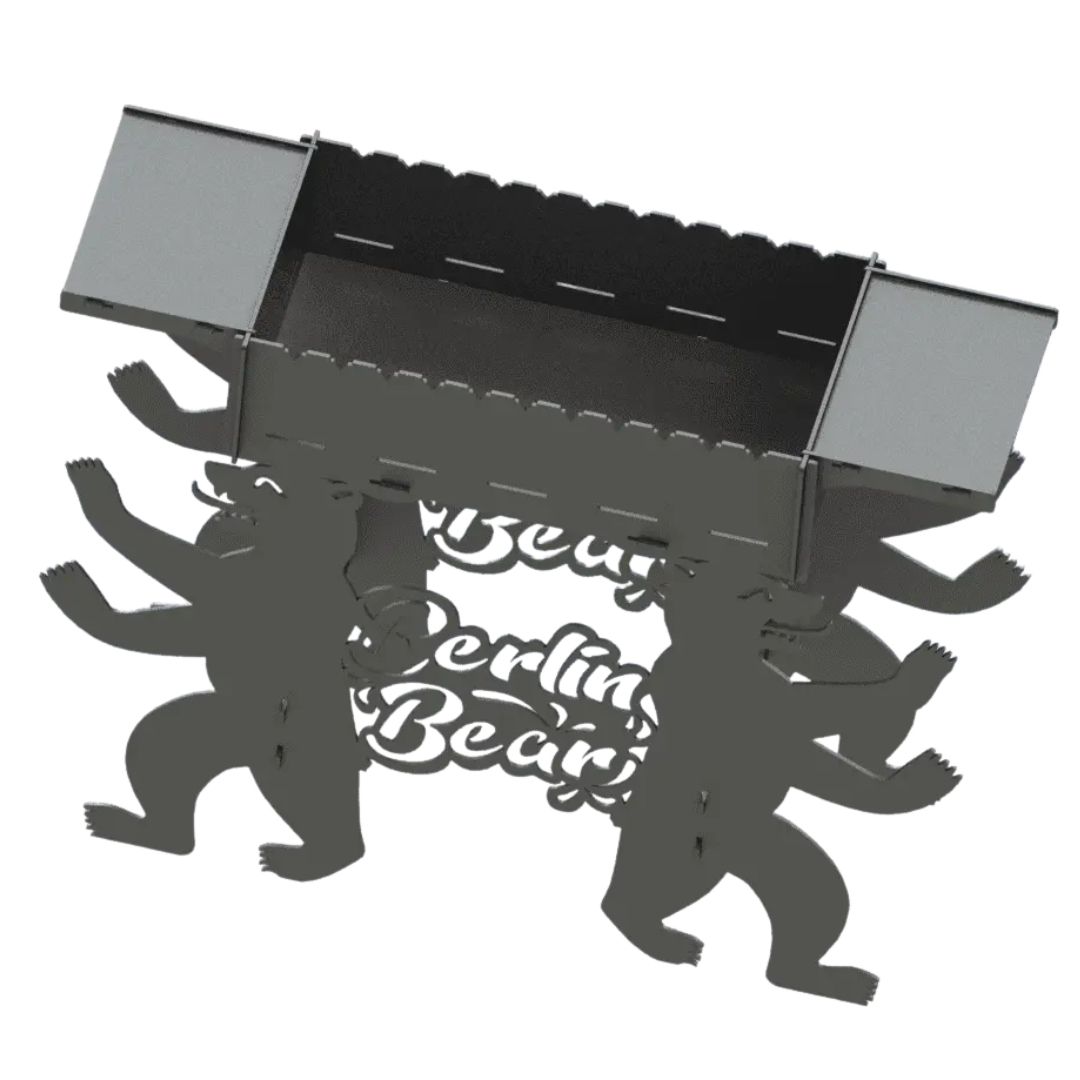 Мангал-гриль Carino Berlin Bear разборной с грилем 1014х333х964 мм, металл 3 мм без покрытия