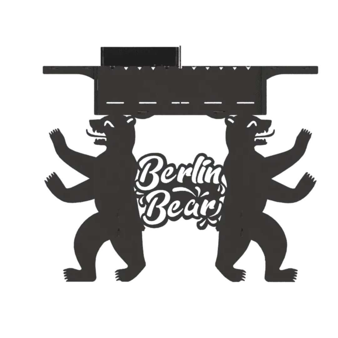 Мангал-гриль Carino Berlin Bear разборной с грилем 1014х333х964 мм, металл 3 мм без покрытия