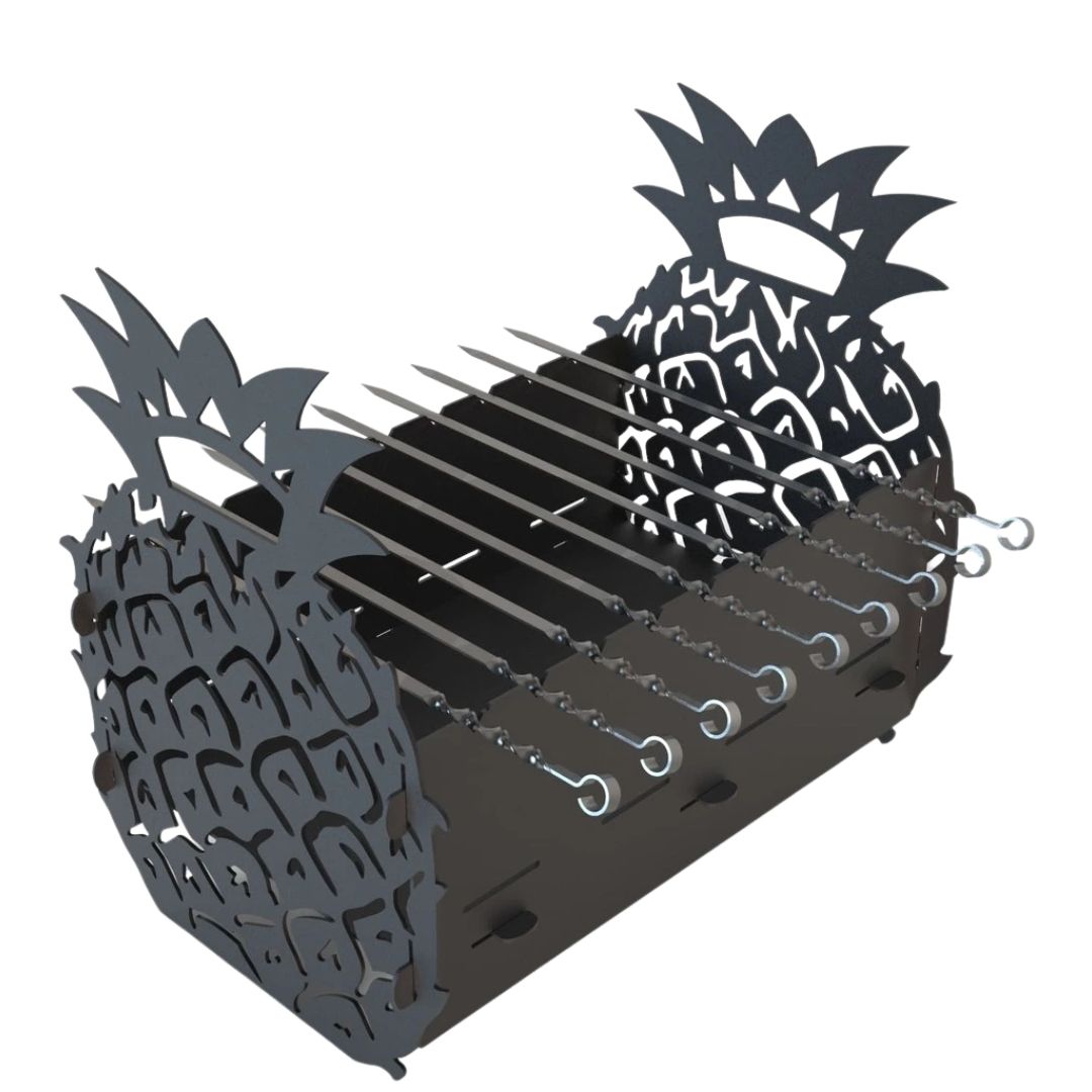 Мангал-гриль Carino Ананас розбірний 352х372х480 мм, метал 3 мм без покриття