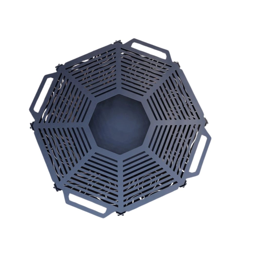 Чаша для вогнища Carino восьмигранна розбірна V2 з решіткой гриль 1040х1040х300 мм, метал 3 мм