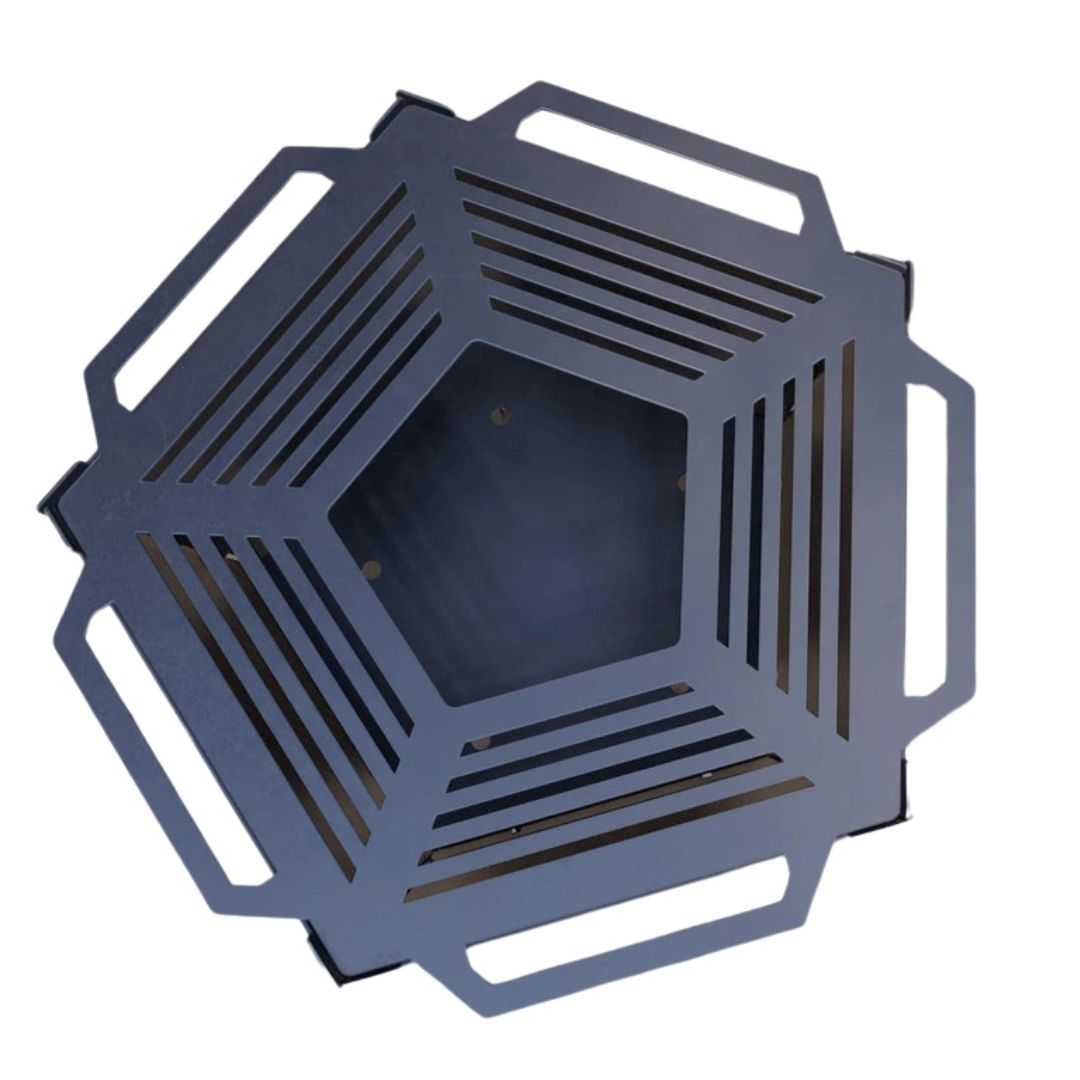 Чаша для вогнища Carino п’ятигранна розбірна V2 з решіткой гриль 802х787х480 мм, метал 3 мм