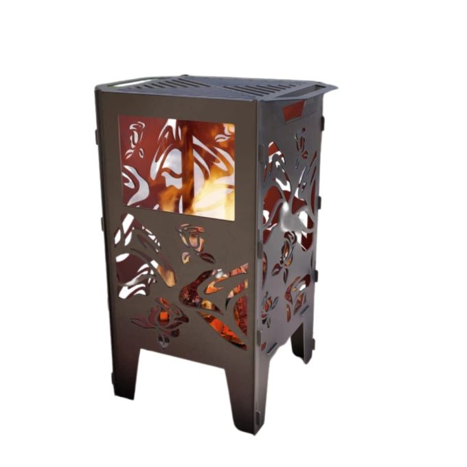 Корзина с грилем мангал-барбекю Carino Розы V1 513х393х750 мм, металл 3 мм без покрытия