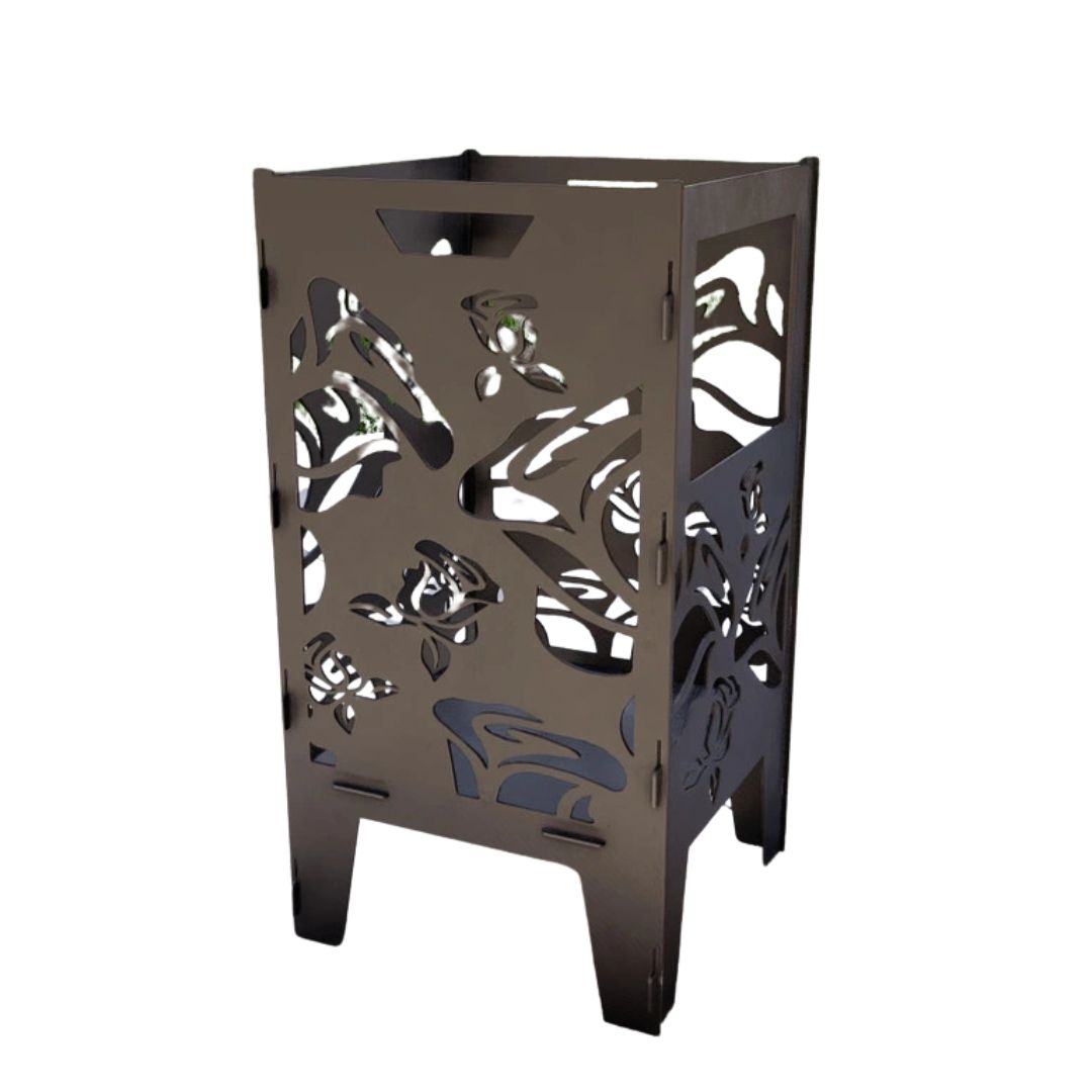 Кошик з грилем мангал-барбекю Carino Троянди V1 513х393х750 мм, метал 3 мм без покриття