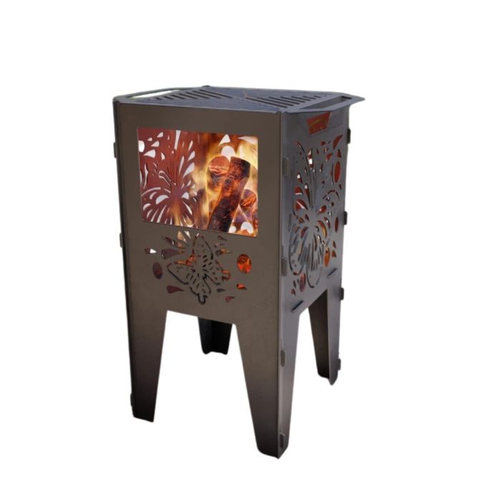 Корзина с грилем мангал-барбекю Бабочка V2 513х393х750 мм, металл 3 мм без покрытия