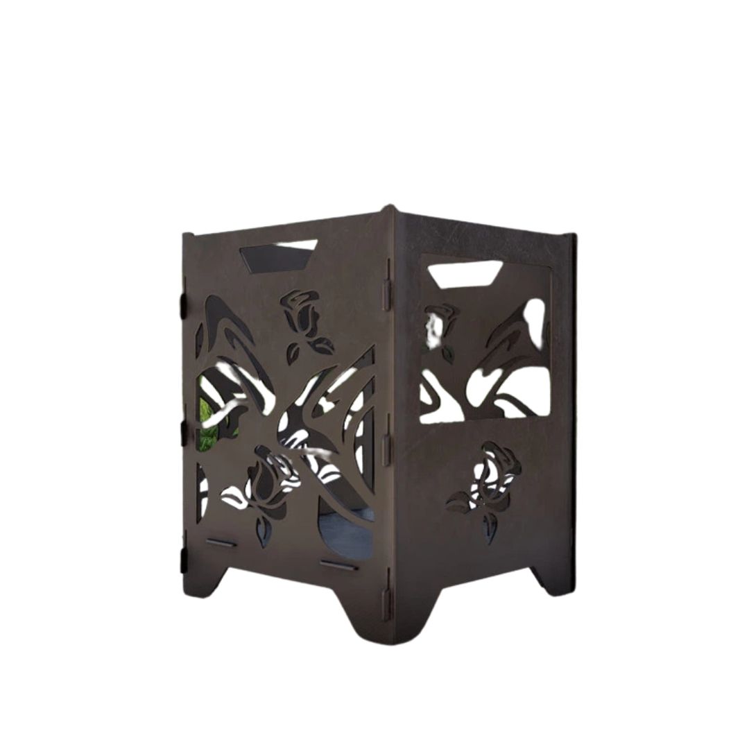 Кошик з грилем мангал-барбекю Троянди V3 513х393х500 мм, метал 3 мм без покриття