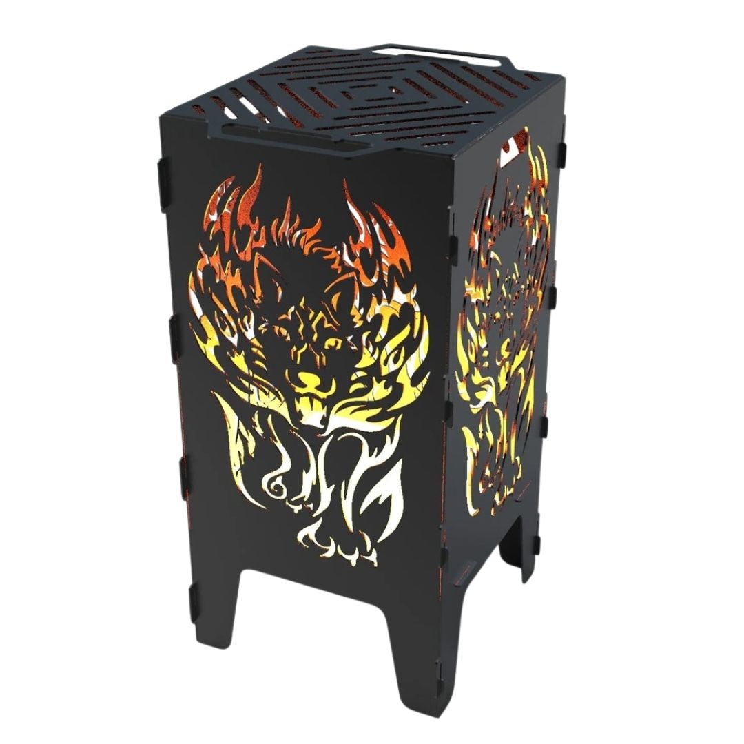 Мангал-барбекю Carino Вогняний Вовк розбірний 470х380х753 мм, метал 3 мм без покриття