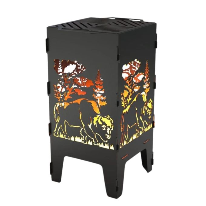 Мангал-барбекю Carino Бізон Зубр розбірний 470х380х753 мм, метал 3 мм без покриття