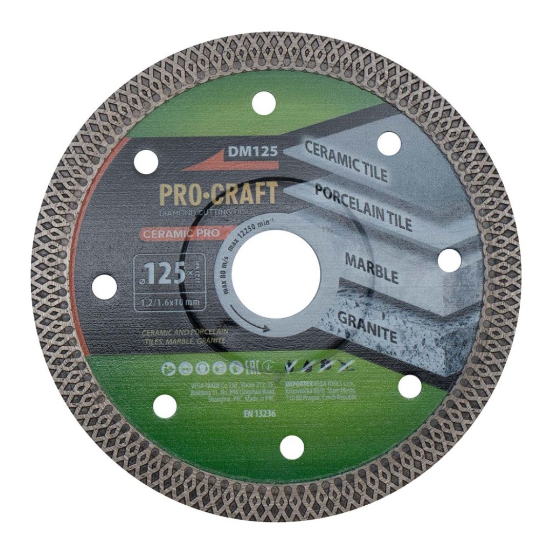 Алмазний диск Procraft DM125 125мм 22,23мм 1.6 мм