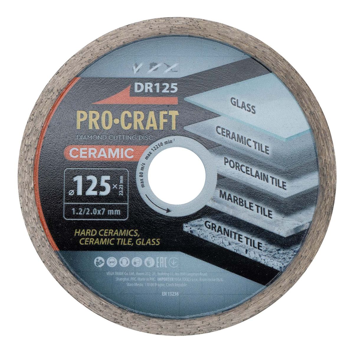 Алмазний диск Procraft DR125 125мм 22,23мм 2.0 мм