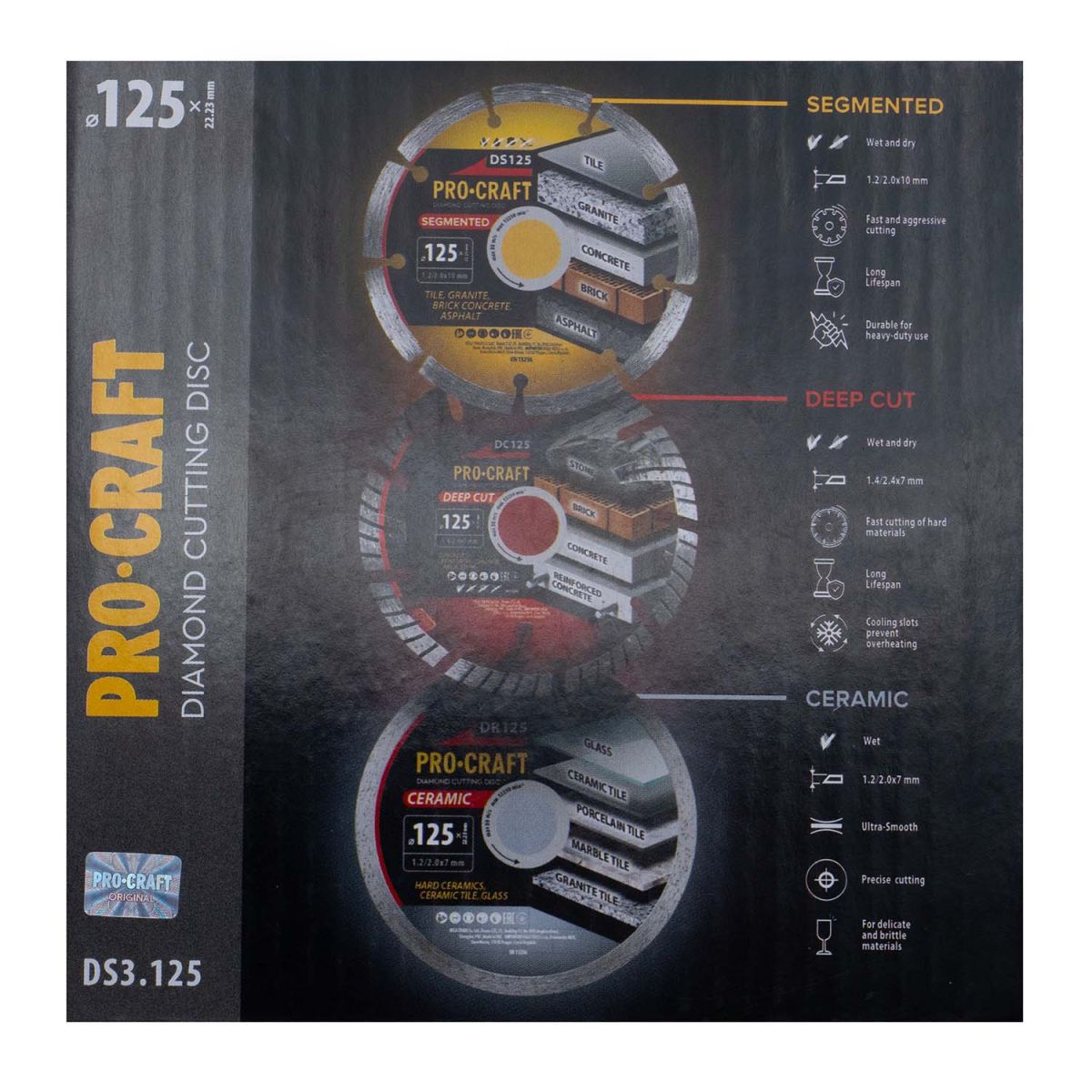 Набір алмазних дисків Procraft DS3.125 125 мм 22.23