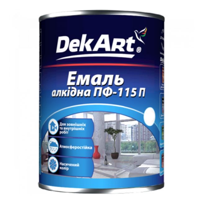 Емаль алкідна ПФ-115П шоколадна ТМ "DekArt" - 2,8 кг.