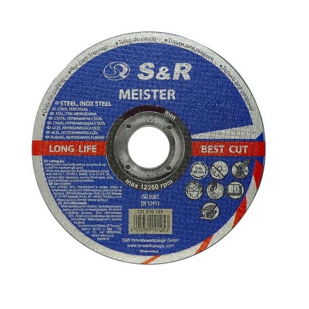 Круг вiдрiзний S&R Meister 125x1.0x22.2 мм A60S BF мет/нерж.