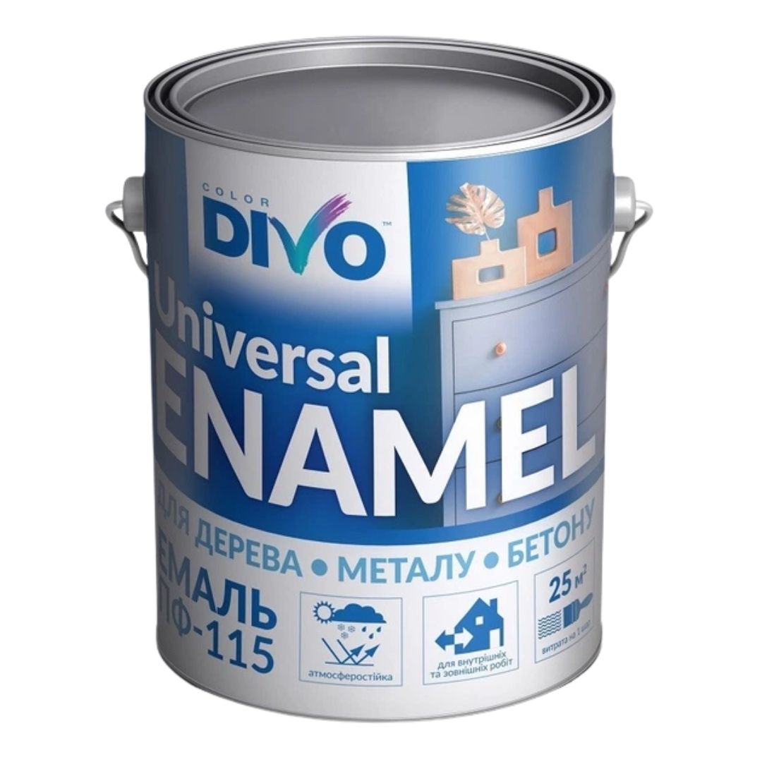 Емаль алкідна ПФ-115П жовта ТМ DIVO - 2,8кг