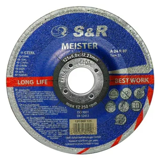 Круг вiдрiзний S&R Meister 125x6.0x22.2 мм A24R BF абразивний/метал